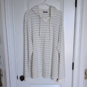 Striped White And Blue Hoodie